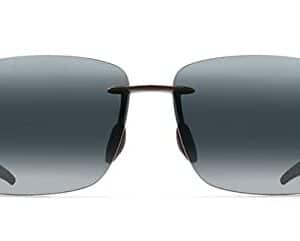 Maui Jim BREAKWALL Polarized Aviator Unisex Sunglasses (422-02, Gloss Black Frame/Neutral Grey, One Size)